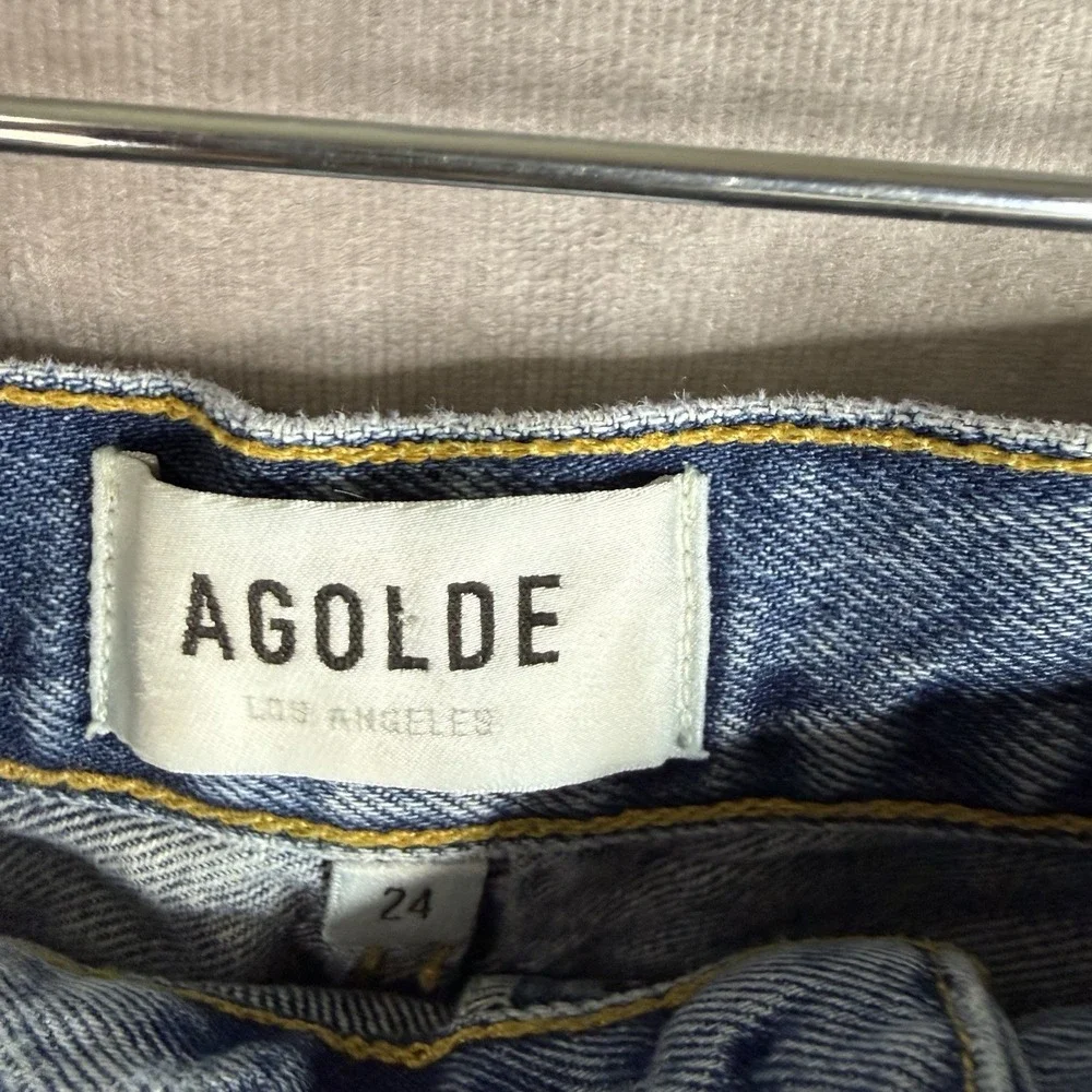 Agolde Parker Vintage Cut Off Shorts In Swapmeet Dark Blue Women's‎ Size 24
